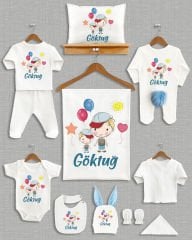 Sevimli Abi Kardeş Tasarımı Ponponlu Tavşan Kulaklı 11'li Organik Hastane Çıkışı