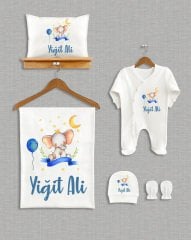 Sevimli Fil Tasarımı 5'li Organik Hastane Çıkışı