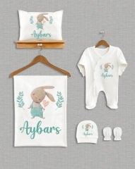 Sevimli Tavşan Tasarımı 5'li Organik Hastane Çıkışı