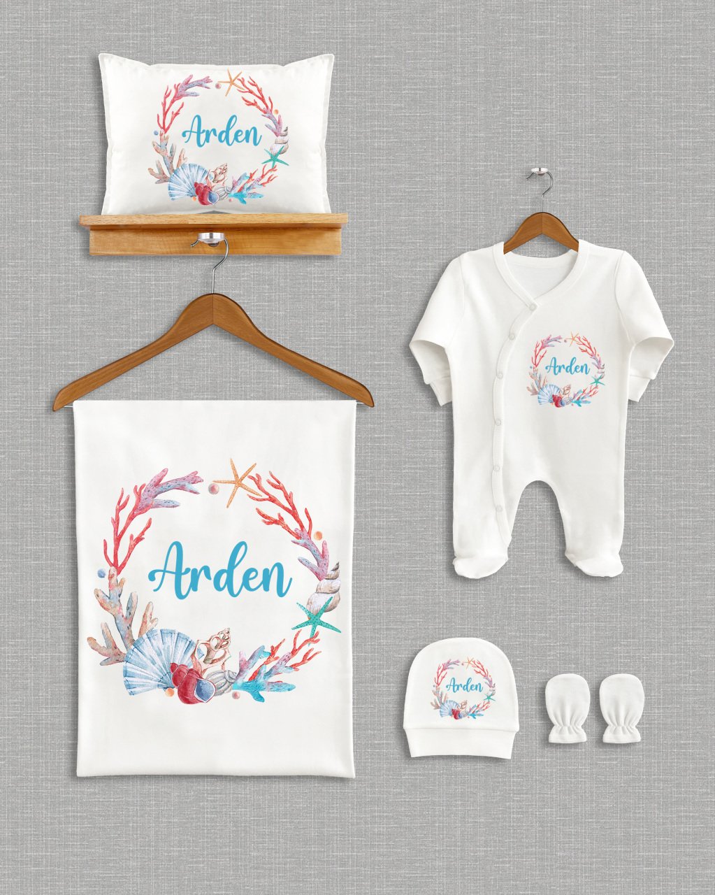 Deniz Kabuğu Tasarımı 5'li Organik Hastane Çıkışı