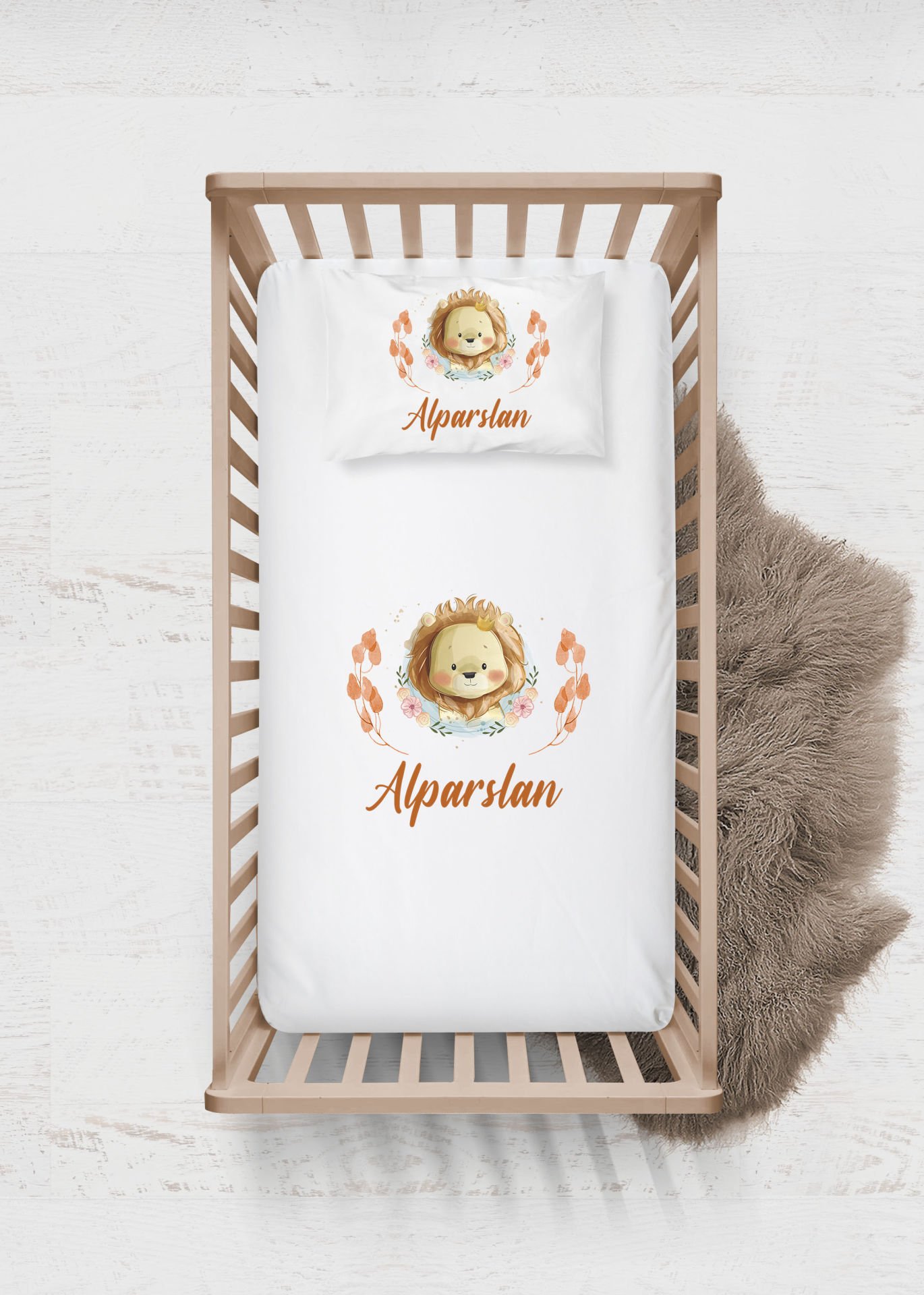 Sevimli Aslan Tasarımı Çarşaf Seti