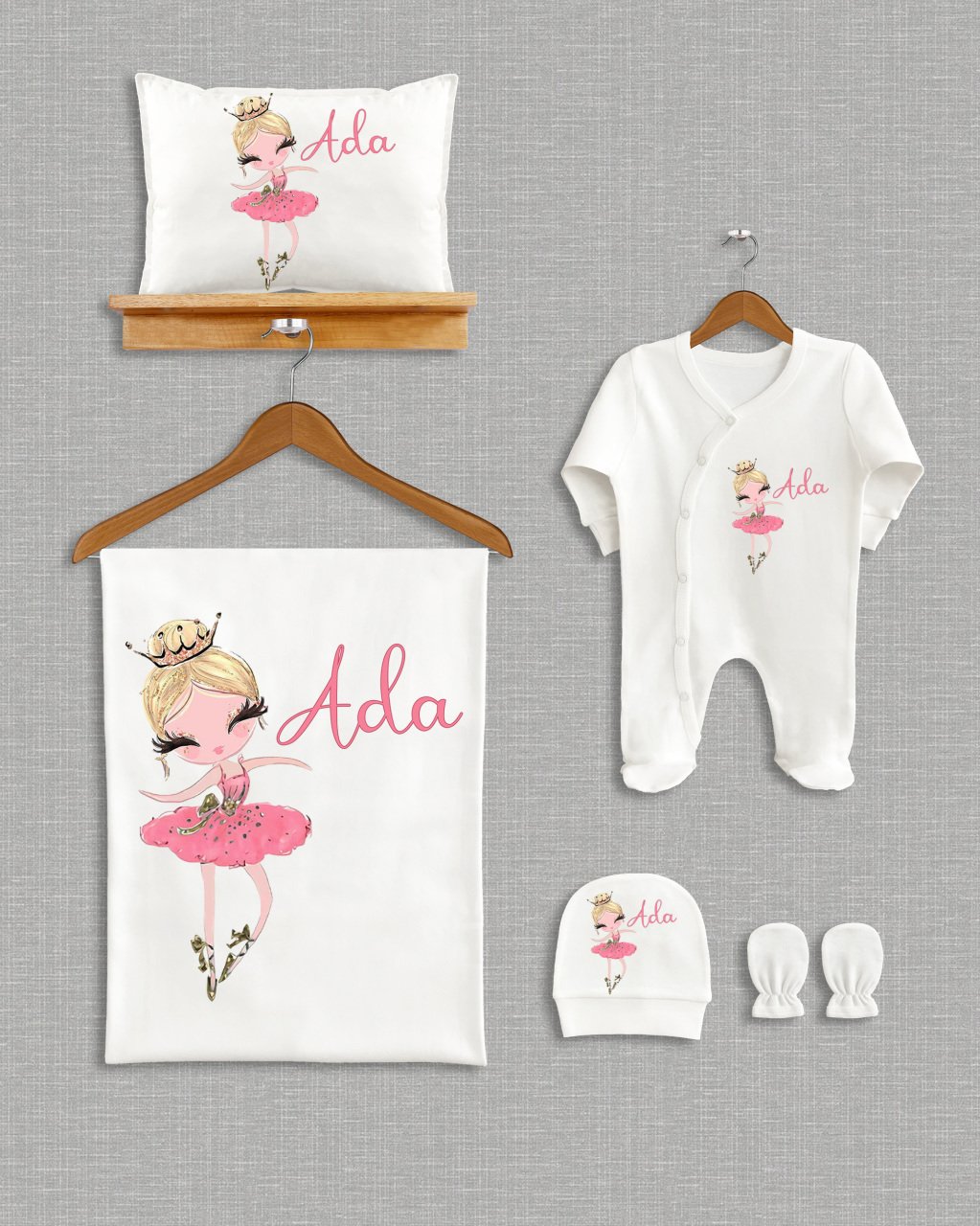 Sevimli Balerin Tasarımı 5'li Organik Hastane Çıkışı