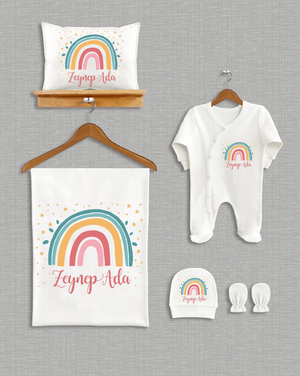 Gökkuşağı Tasarımı 5'li Organik Hastane Çıkışı