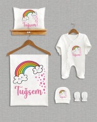 Renkli Gökkuşağı Tasarımı 5'li Organik Hastane Çıkışı