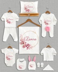 Pastel Yapraklı Ponponlu Tavşan Kulaklı 11'li Organik Hastane Çıkışı