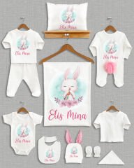 Tavşanlı Tasarım Ponponlu Tavşan Kulaklı 11'li Organik Hastane Çıkışı