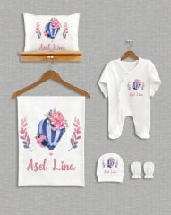 Renkli Uçan Balon Tasarımı 5'li Organik Hastane Çıkışı