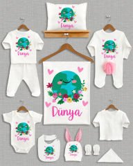 Çiçekli Dünya Tasarımı Ponponlu Tavşan Kulaklı 11'li Organik Hastane Çıkışı