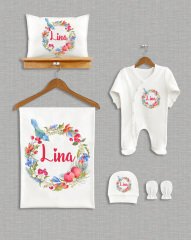 Çiçekli Tasarım 5'li Organik Hastane Çıkışı