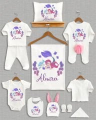 Deniz Kızı Tasarımı Ponponlu Tavşan Kulaklı 11'li Organik Hastane Çıkışı